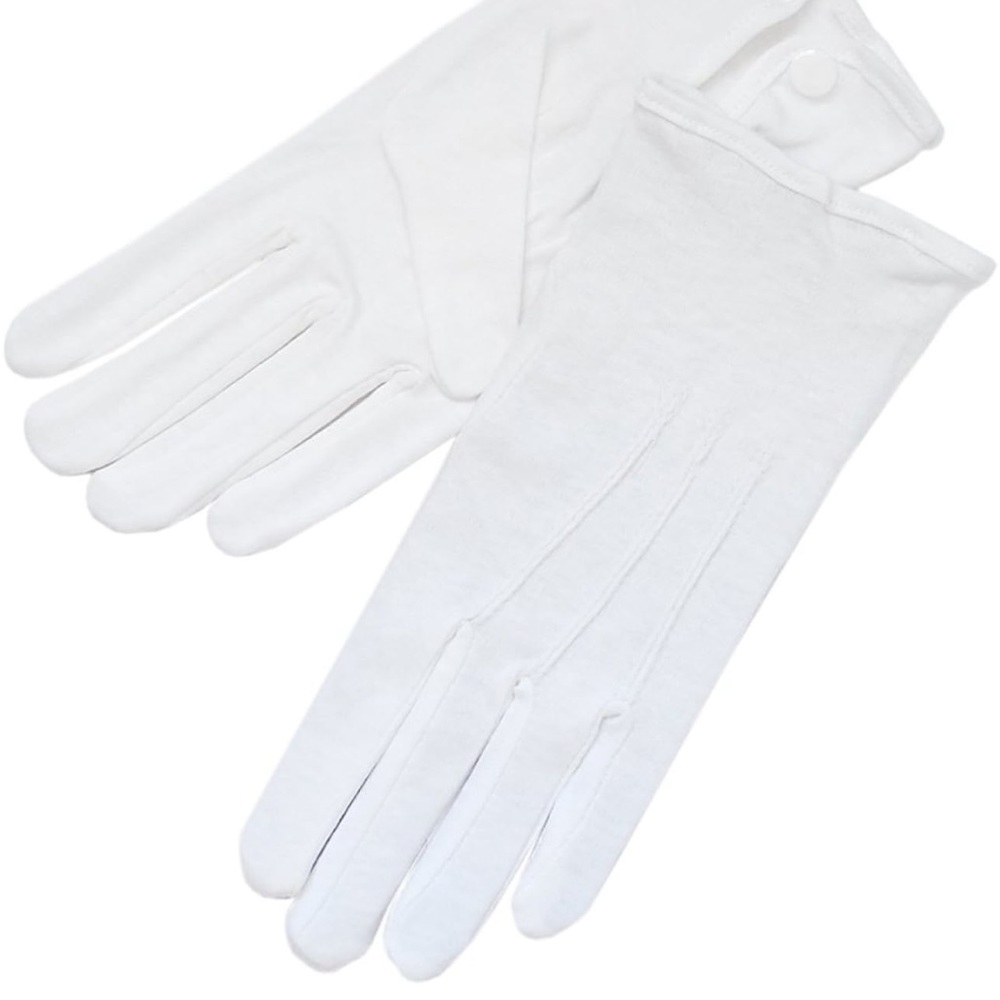 ZAZA BRIDAL White 100% Cotton Men's Gloves